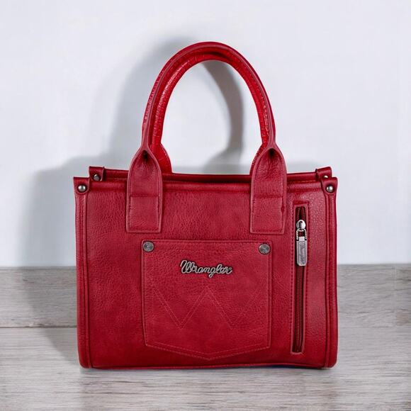 Wrangler Croc Print Tote/Crossbody - Burgundy *NEW in Package* - Picture 2 of 4